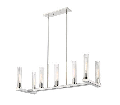 Z-Lite Beau 7 Light Linear Chandelier in Polished Nickel 3031-7L-PN