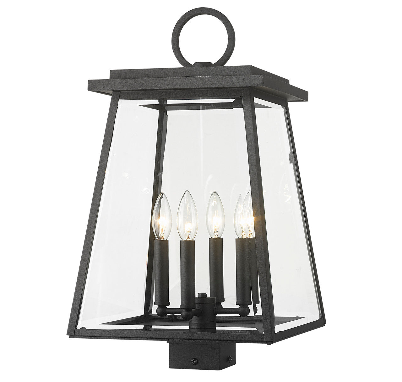 Z-Lite Broughton Outdoor Post Mount Fixture in Black 521PHBS-BK