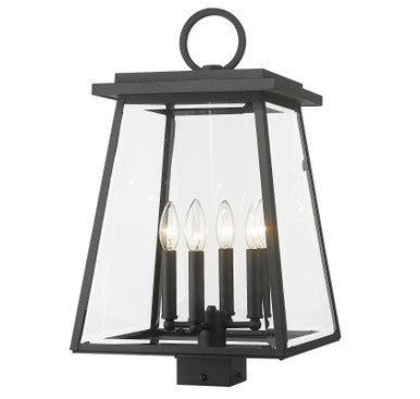 Z-Lite Broughton 4 Light Outdoor Post Mount Fixture in Black 521PHBS-BK