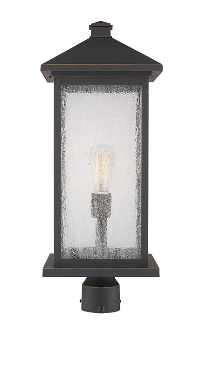 Z-Lite Portland 1 Light Outdoor Post Mount Fixture in Oil Rubbed Bronze 531PHBXLR-ORB