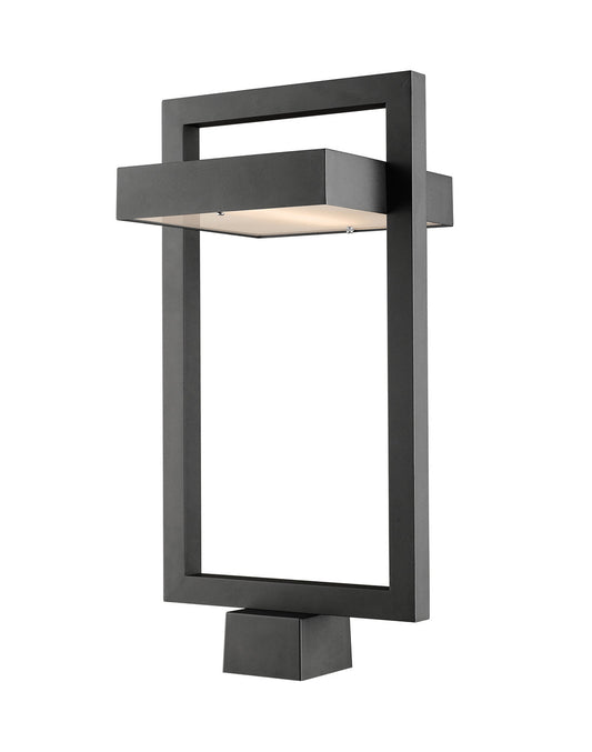 Z-Lite Luttrel 1 Light Outdoor Post Mount Fixture in Black 566PHBS-BK-LED