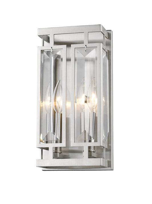 Z-Lite Mersesse 2 Light Wall Sconce in Brushed Nickel 6006-2S-BN