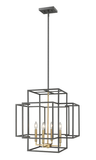 Z-Lite Titania 4 Light Chandelier in Bronze + Olde Brass 454-22BRZ-OBR