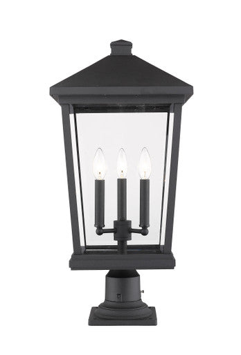 Z-Lite Beacon 3 Light Outdoor Pier Mounted Fixture in Black 568PHXLR-533PM-BK