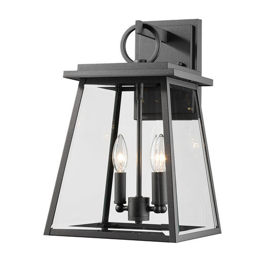 Z-Lite Broughton 2 Light Outdoor Wall Light in Black 521M-BK