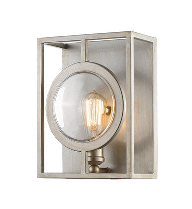 Z-Lite Port 1 Light Wall Sconce in Antique Silver 448-1S-B-AS