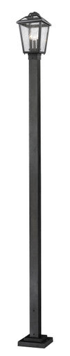 Z-Lite Bayland 3 Light Outdoor Post Mounted Fixture in Black 539PHMS-536P-BK