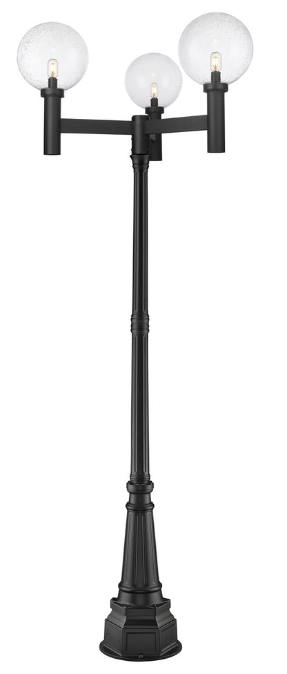 Z-Lite Laurent Outdoor Post Mounted Fixture in Black 599BP3-564P-BK