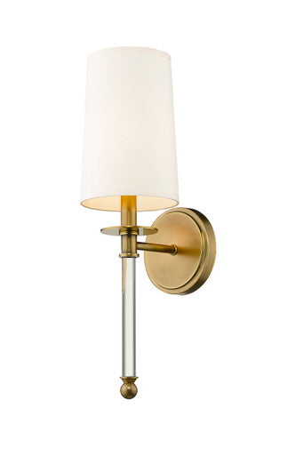 Z-Lite Mila 1 Light Wall Sconce in Rubbed Brass 808-1S-RB