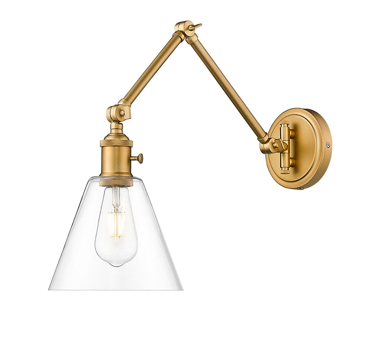 Z-LITE Gayson 1 Light Wall Sconce in Rubbed Brass 348S-RB