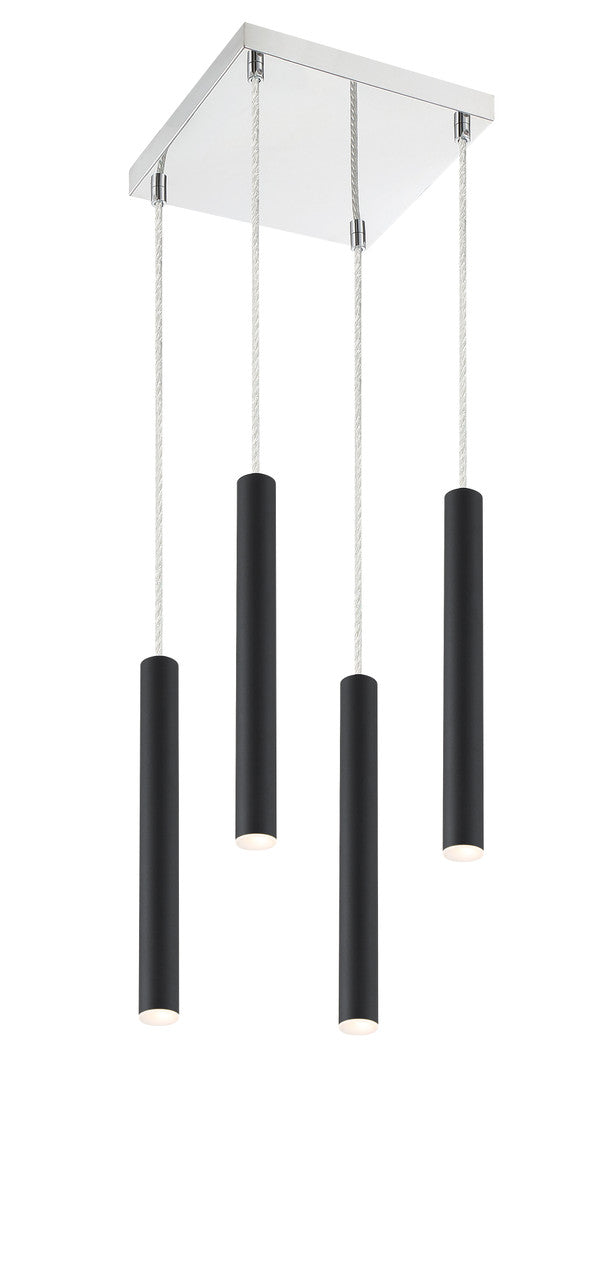 Z-Lite Forest Chandelier in Matte Black 917MP12-MB-LED-4SCH