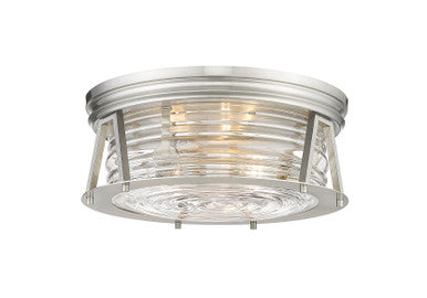 SPECIAL BUY: Z-Lite Cape Harbor 3 Light Flush Mount in Brushed Nickel 491F3-BN