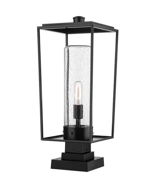 Z-Lite Sheridan 1 Light Outdoor Pier Mounted Fixture in Black 594PHBS-SQPM-BK