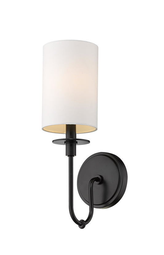 Z-Lite Ella 1 Light Wall Sconce in Matte Black 809-1S-MB