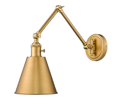 Z-LITE Gayson 1 Light Wall Sconce in Rubbed Brass 349S-RB