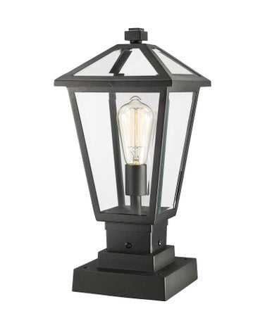 Z-Lite Talbot 1 Light Outdoor Pier Mounted Fixture in Black 579PHMS-SQPM-BK