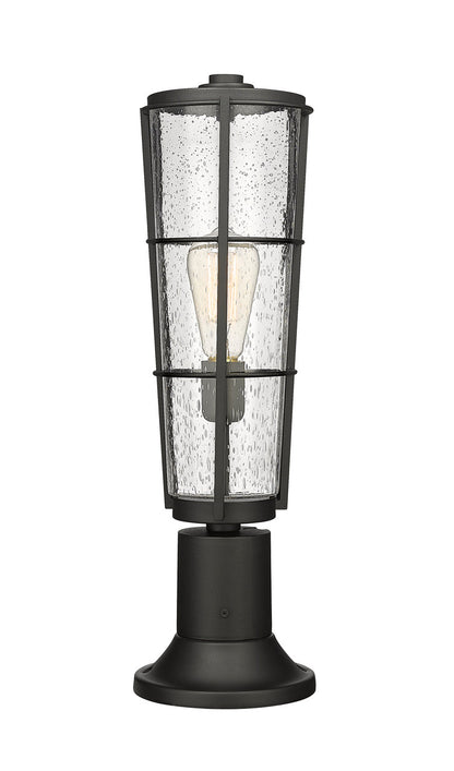 Z-Lite Helix 1 Light Outdoor Pier Mounted Fixture in Black 591PHB-553PM-BK