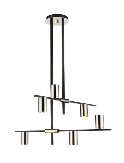 Z-Lite Calumet Chandelier in Mate Black + Polished Nickel 814-6MB-PN