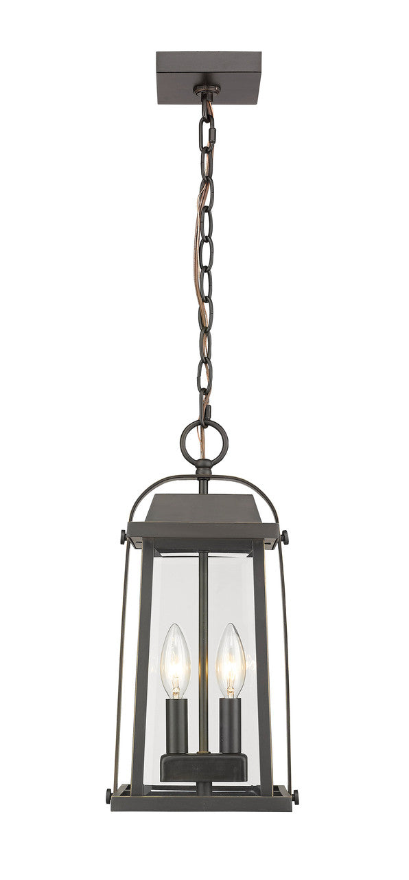 Z-Lite Millworks 2 Light Outdoor Chain Mount Ceiling Fixture in Oil Rubbed Bronze 574CHM-ORB