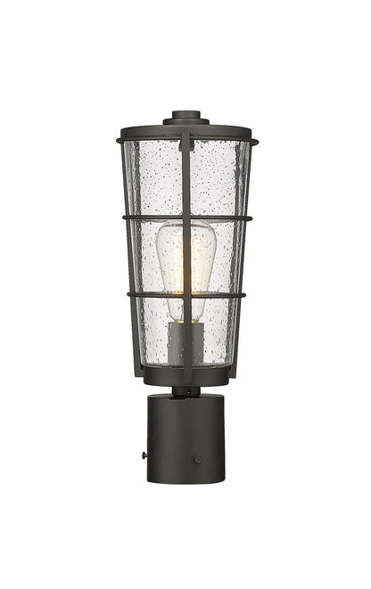 Z-Lite Helix 1 Light Outdoor Post Mount Fixture in Black 591PHM-BK