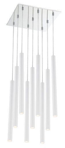 Z-Lite Forest 9 Light Chandelier in Chrome 917MP24-WH-LED-9SCH