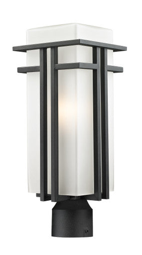 Z-Lite Abbey 1 Light Outdoor Post Mount Fixture in Black 549PHB-BK-R