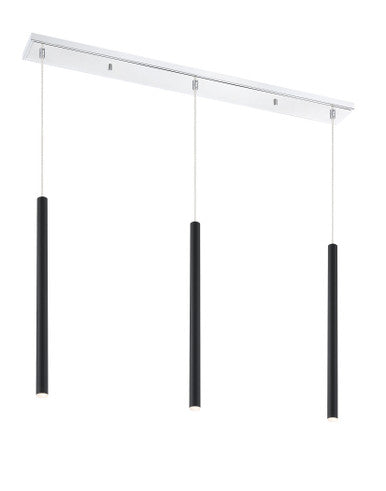 Z-Lite Forest 3 Light Linear Chandelier in Chrome 917MP24-MB-LED-3LCH