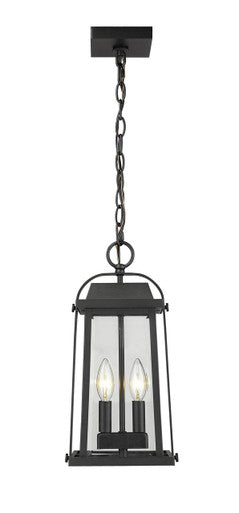 Z-Lite Millworks 2 Light Outdoor Chain Mount Ceiling Fixture in Black 574CHM-BK