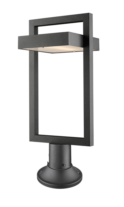 Z-Lite Luttrel 1 Light Outdoor Pier Mounted Fixture in Black 566PHBR-553PM-BK-LED