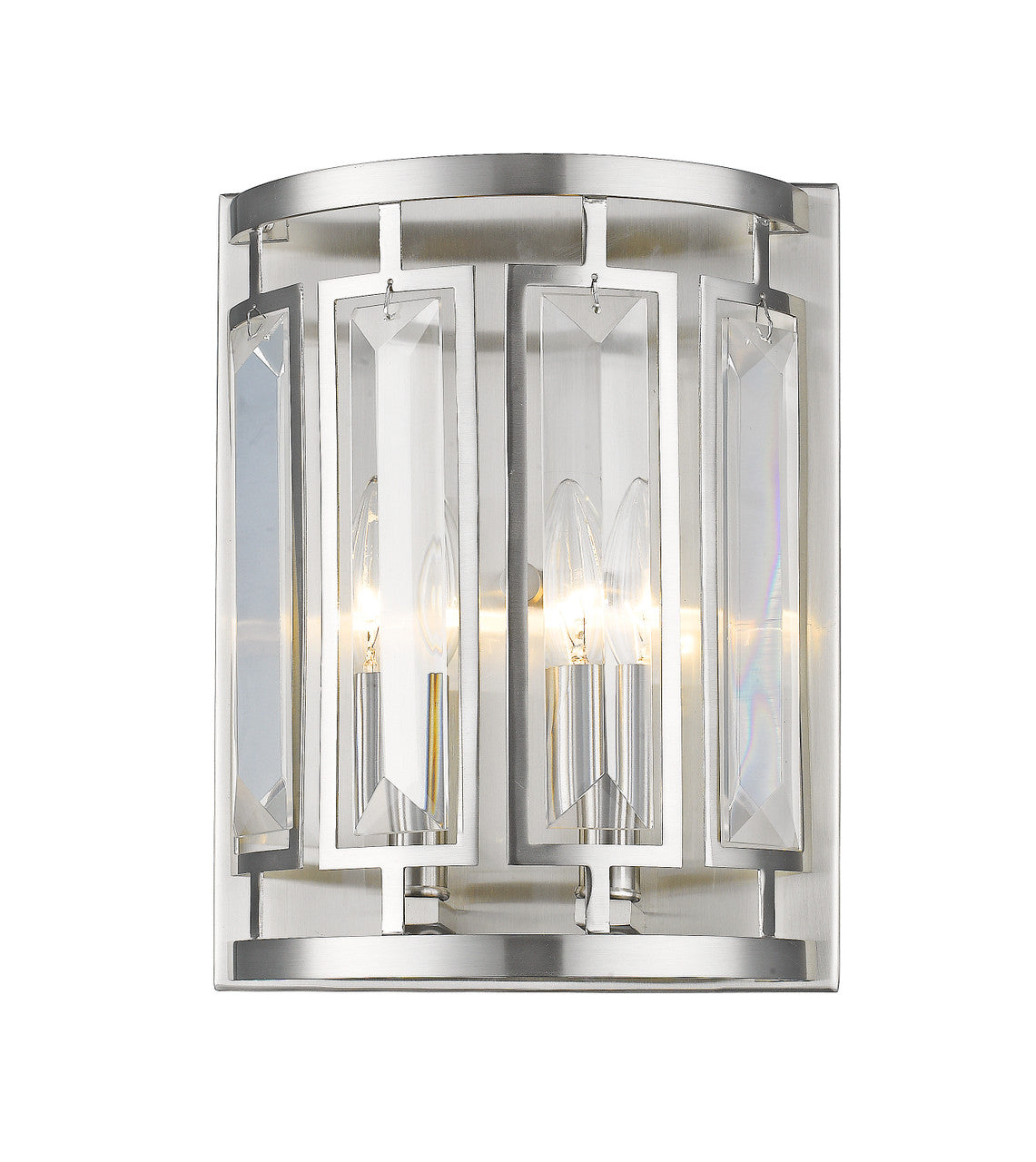 Z-Lite Mersesse 2 Light Wall Sconce in Brushed Nickel 6007-2S-BN