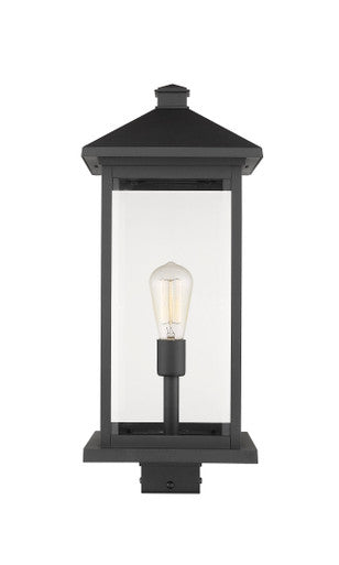 Z-Lite Portland 1 Light Outdoor Post Mount Fixture in Black 531PHBXLS-BK