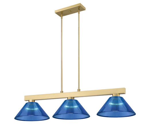 Z-LITE Cobalt 3 Light Billiard in Modern Gold 152MGLD-ARDB