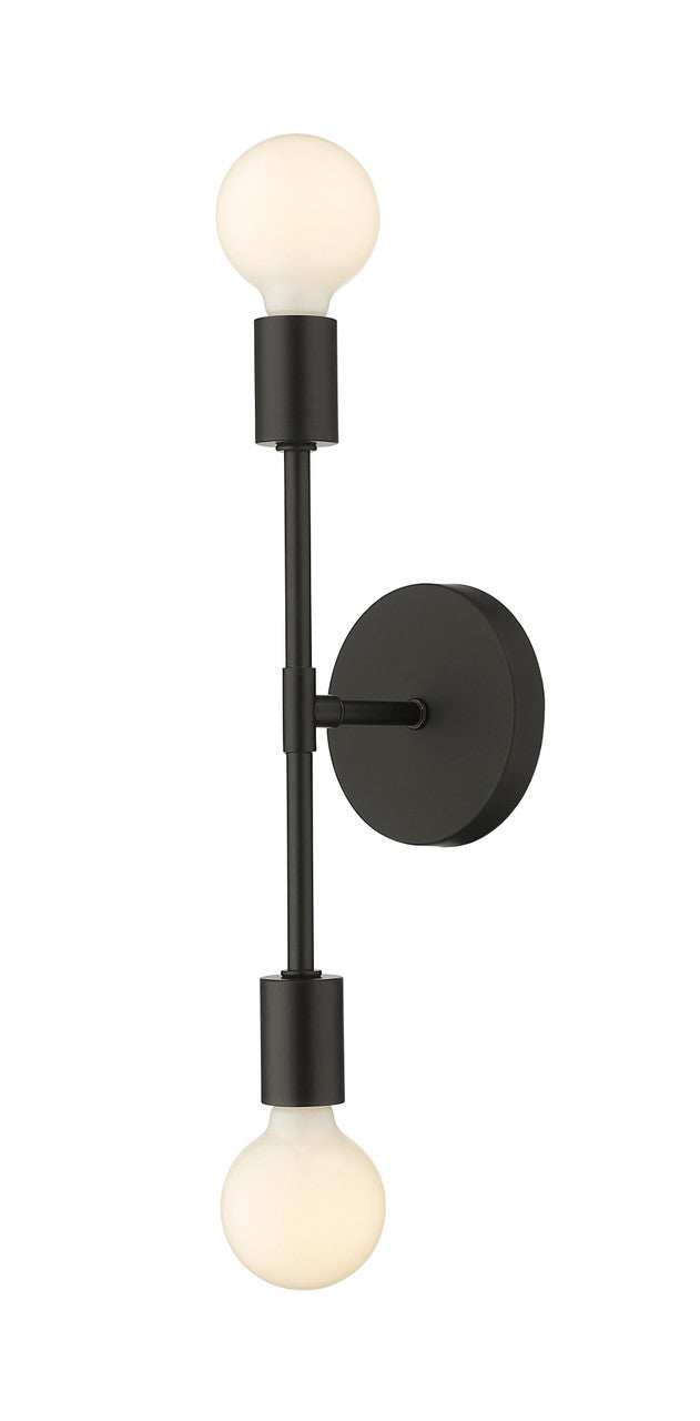 Z-Lite Modernist 2 Light Wall Sconce in Matte Black 731-2S-MB