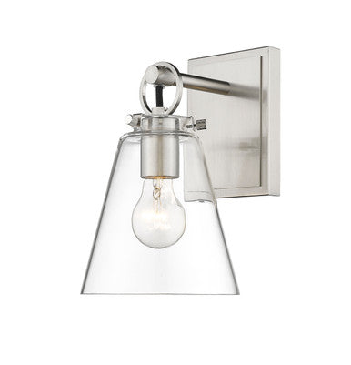 Z-Lite Harper 1 Light Wall Sconce in Brushed Nickel 483-1S-BN