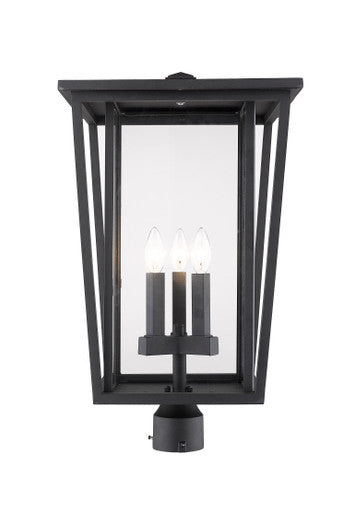 Z-Lite Seoul 3 Light Outdoor Post Mount Fixture in Black 571PHXLR-BK