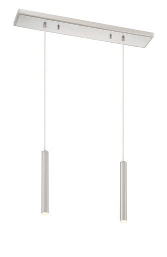 Z-Lite Forest 2 Light Linear Chandelier in Brushed Nickel 917MP12-BN-LED-2LBN