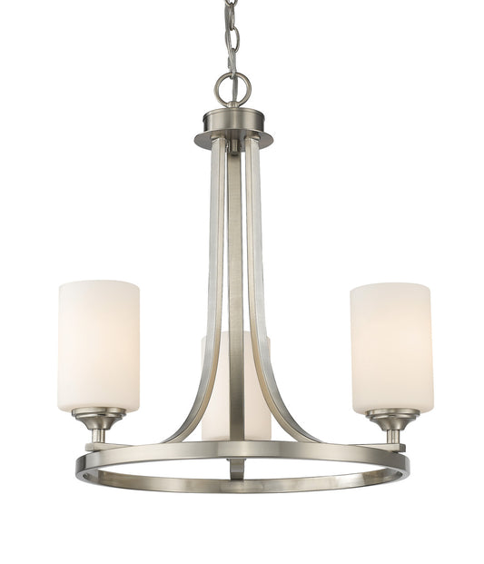 Z-Lite Bordeaux 3 Light Chandelier in Brushed Nickel 435-3BN