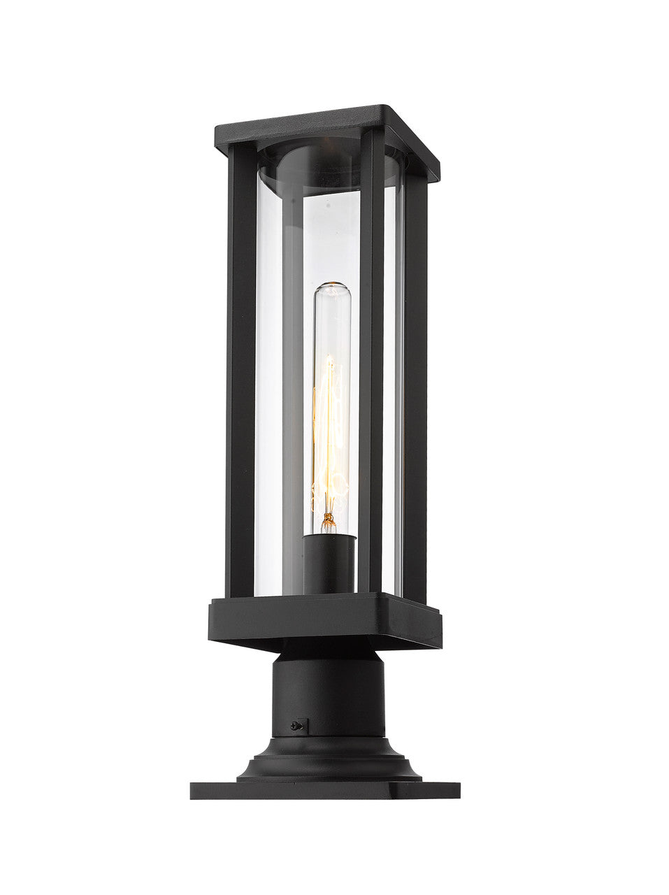 Z-Lite Glenwood 1 Light Outdoor Pier Mounted Fixture in Black 586PHMR-533PM-BK