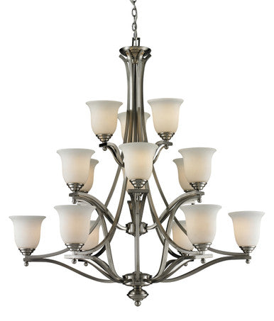 Z-Lite Lagoon 15 Light Chandelier in Brushed Nickel 704-15-BN