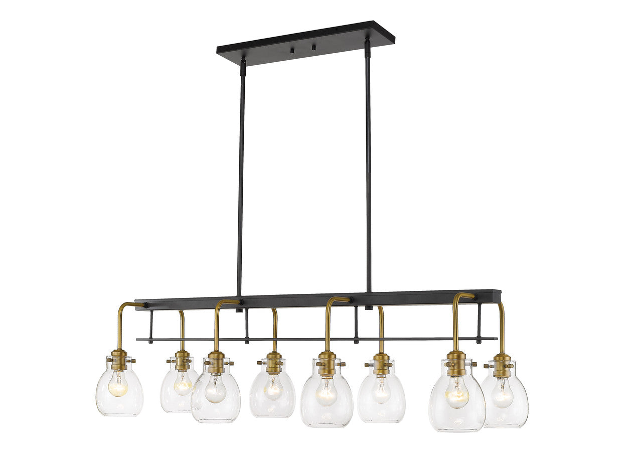 Z-Lite Kraken Chandelier in Matte Black + Olde Brass 466-8L-MB-OBR