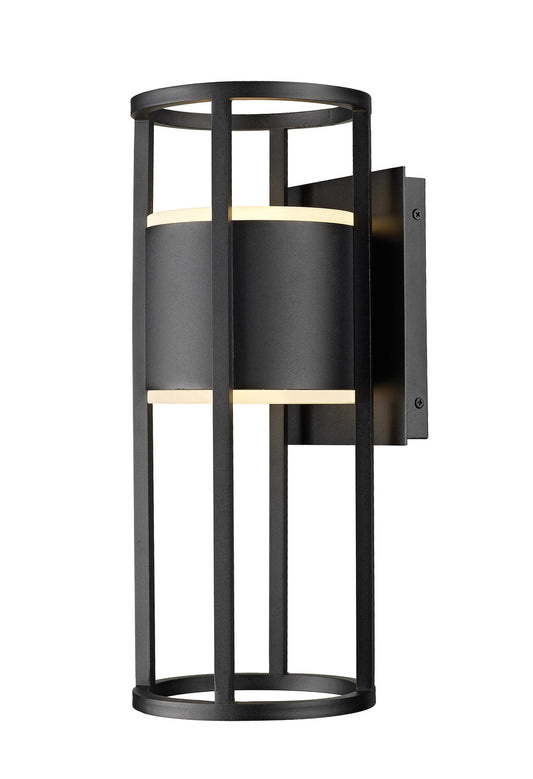 Z-Lite Luca 2 Light Outdoor Wall Light in Black 517M-BK-LED