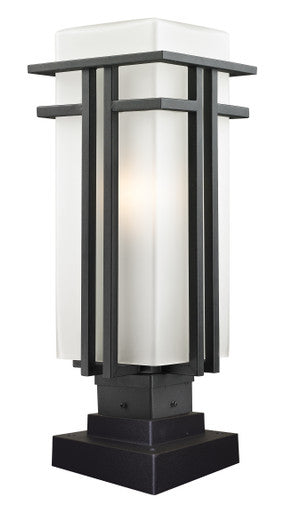 Z-Lite Abbey 1 Light Outdoor Pier Mounted Fixture in Black 549PHB-SQPM-BK