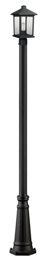 Z-Lite Portland 1 Light Outdoor Post Mounted Fixture in Black 531PHMR-519P-BK