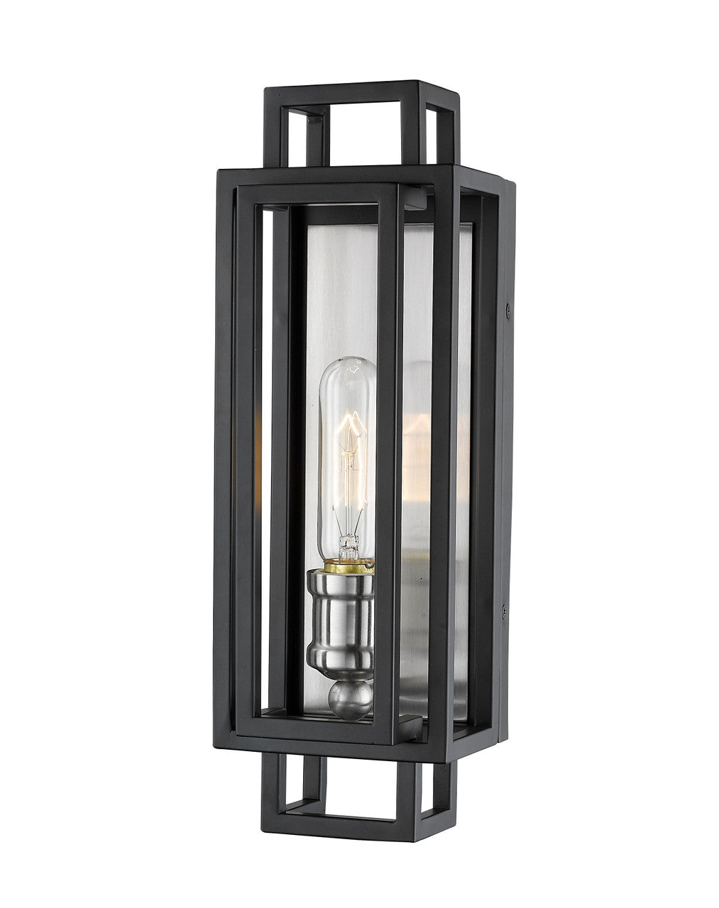 Z-Lite Titania 1 Light Wall Sconce in Black + Brushed Nickel 454-1S-BK-BN