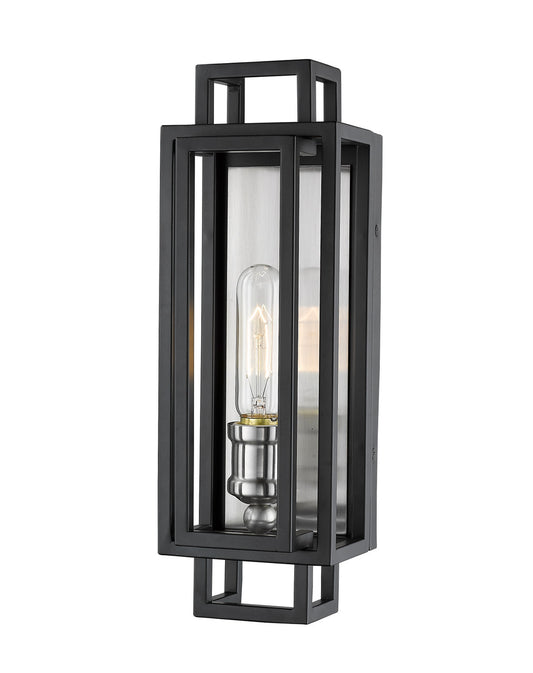 Z-Lite Titania 1 Light Wall Sconce in Black + Brushed Nickel 454-1S-BK-BN