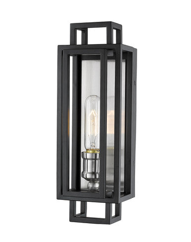 Z-Lite Titania 1 Light Wall Sconce in Black + Brushed Nickel 454-1S-BK-BN