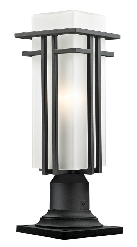 Z-Lite Abbey 1 Light Outdoor Pier Mounted Fixture in Black 549PHMR-533PM-BK