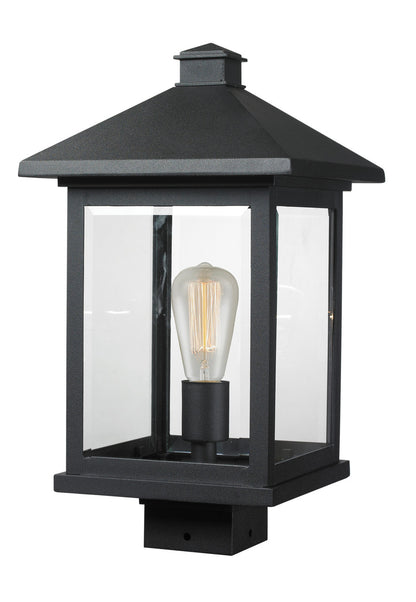 Z-Lite Portland 1 Light Outdoor Post Mount Fixture in Black 531PHBS-BK