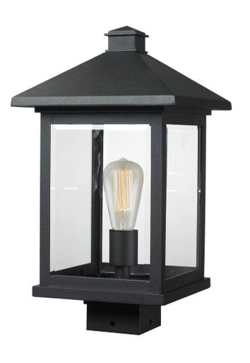 Z-Lite Portland 1 Light Outdoor Post Mount Fixture in Black 531PHBS-BK