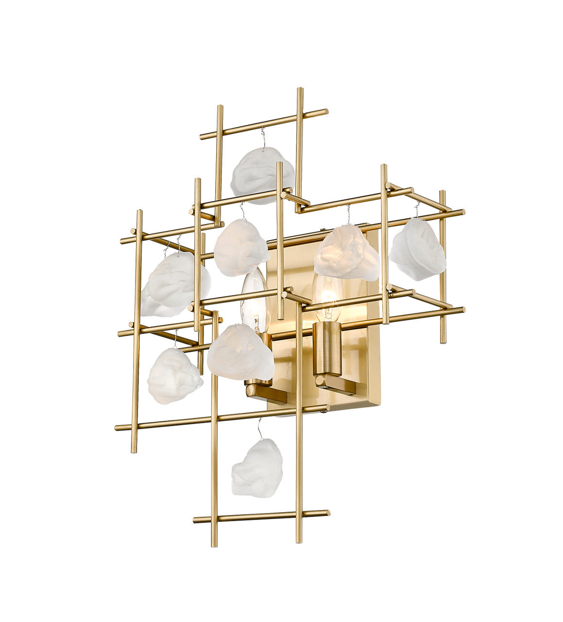 Z-Lite Garroway 2 Light Wall Sconce in Aged Brass 4007S-AGBR